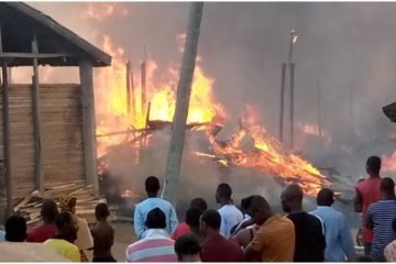 Fire guts residential building, shops in Ebonyi